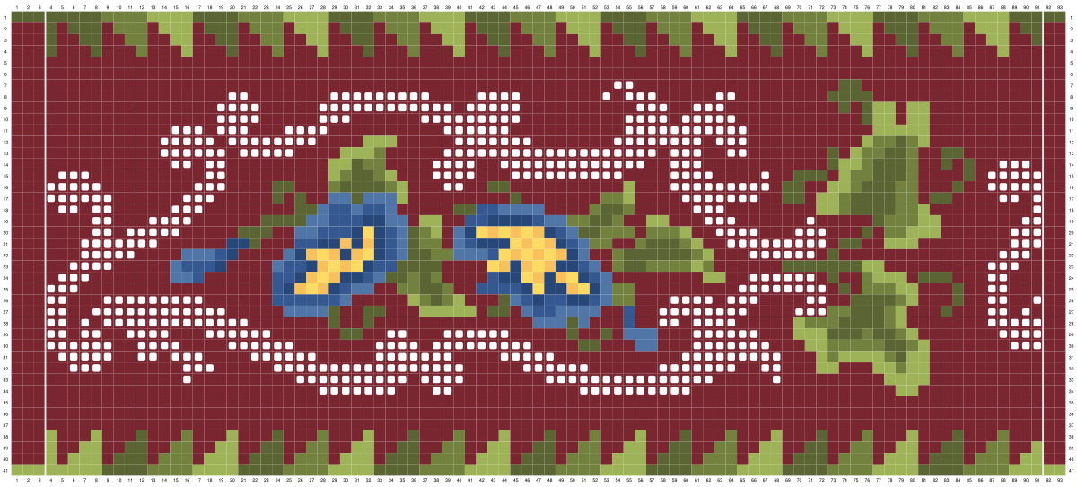 Beaded Morning Glory Bellpull